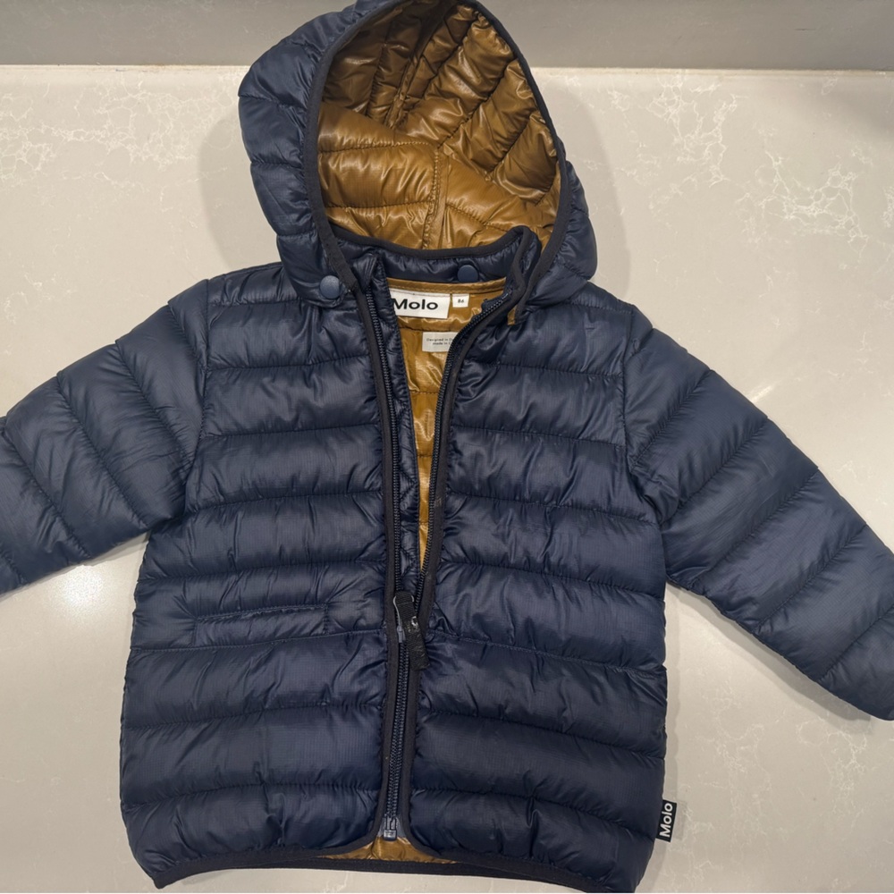 Molo Navy and Bronze Kids Puffer Jacket